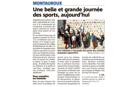 Article Var Matin du 3 septembre 2022